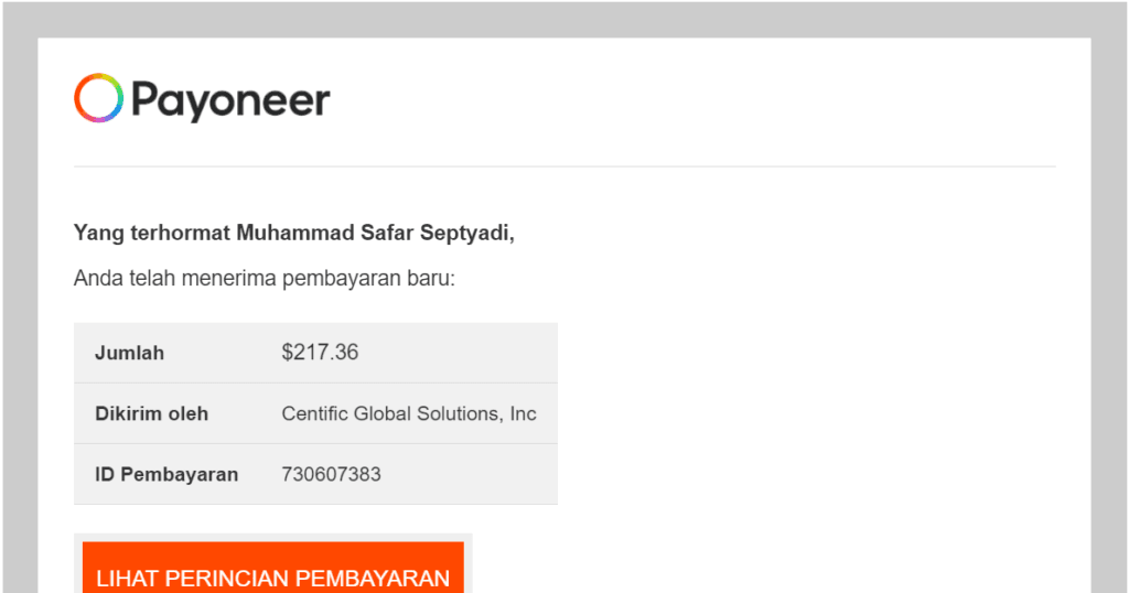 Bukti Pembayaran dari UHRS