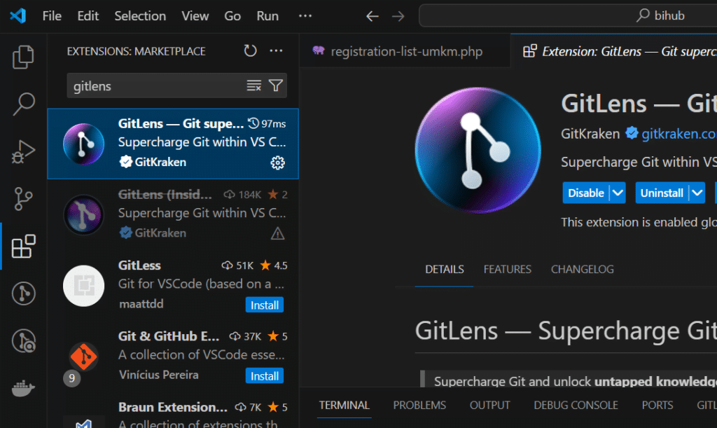 ekstensi visual studio code