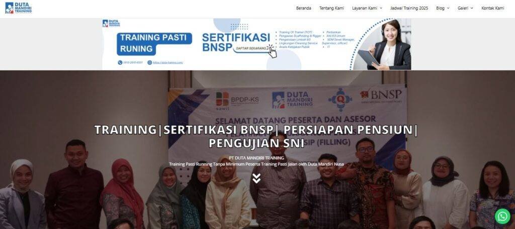 Website Duta Training